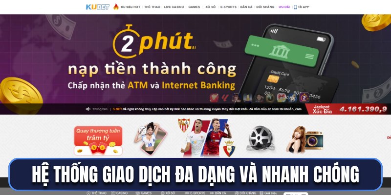 Hệ thống giao dịch tại Kubet77 đa dạng và nhanh chóng